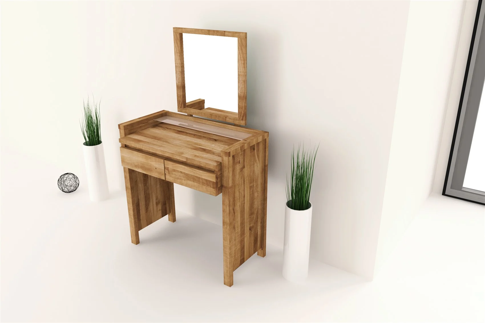 Schminktisch Tisch MAISON Eiche massiv 85x141x45 cm - Fun Möbel