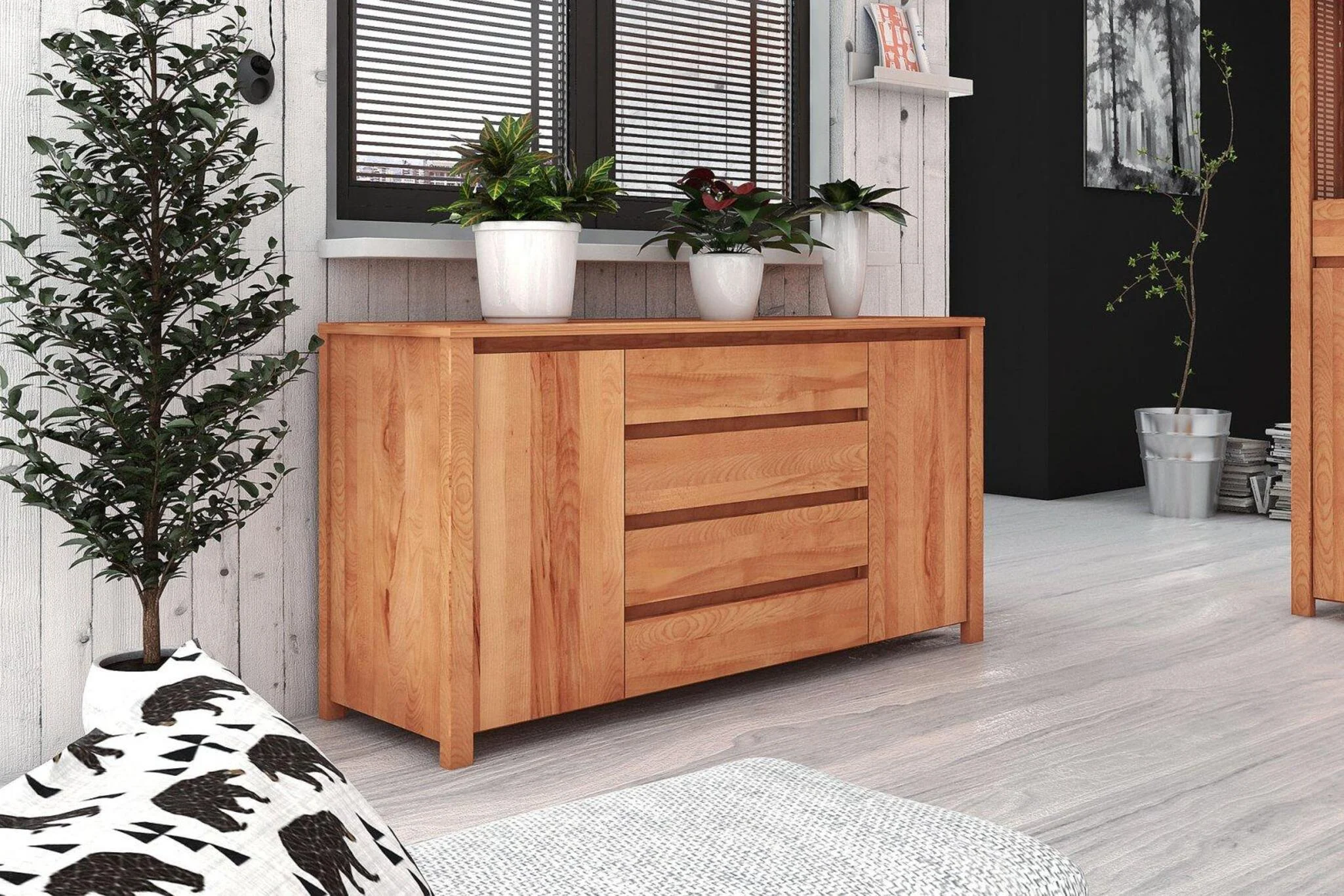 Sideboard Kommode MAISON Buche massiv 150x77x45 cm - Fun Möbel